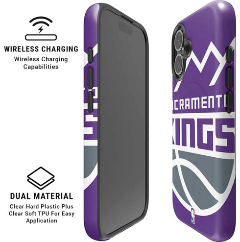 NBA Sacramento Kings Large Logo iPhone 16 Plus Magsafe Impact Case
